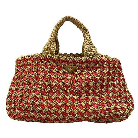Prada Handbags - Prada Tote Bag Beige Red